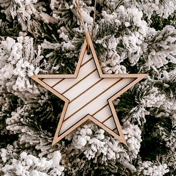Shiplap Star | White | Ornament