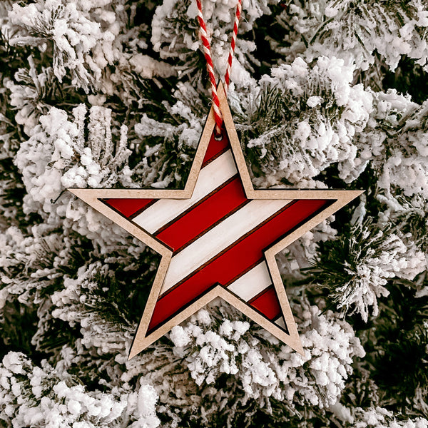 Shiplap Star | Red | Ornament